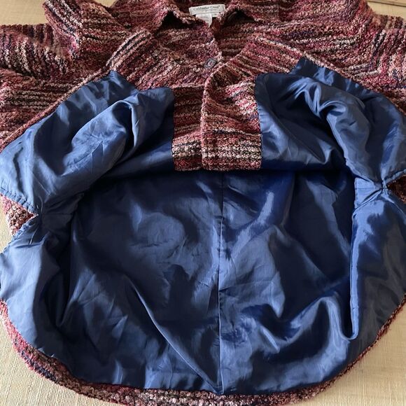 Coldwater Creek Tweed Shacket Size XL Womens Long Sleeve Red Fall Tones - Picture 12 of 12